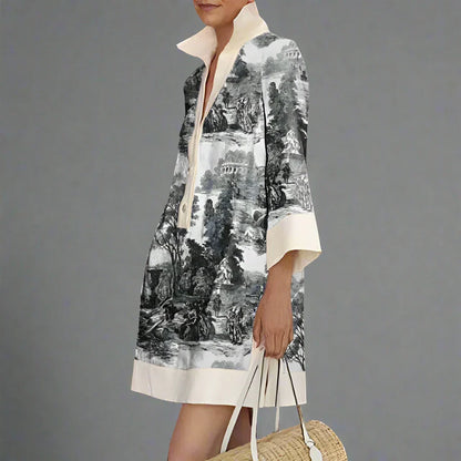 Colette | Toile Print Mini Shirt Dress