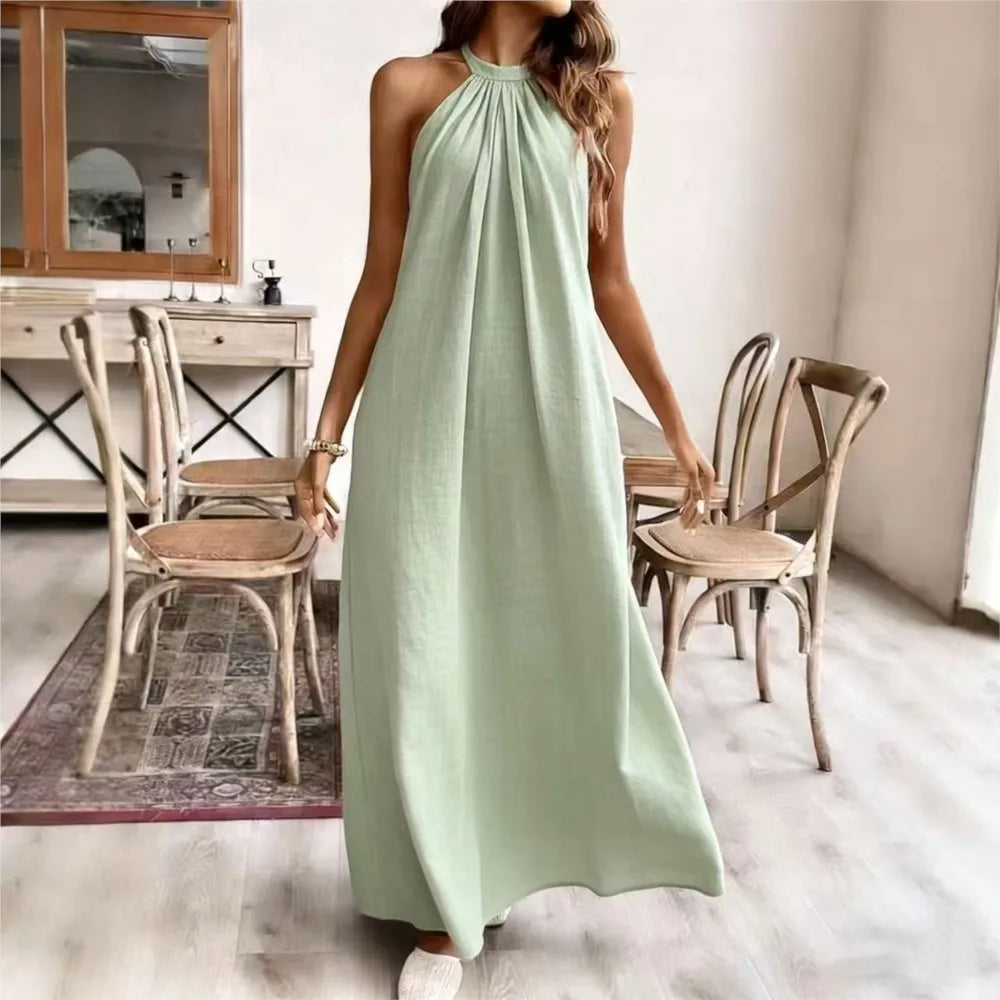 Lila | Backless Halter Maxi Sundress