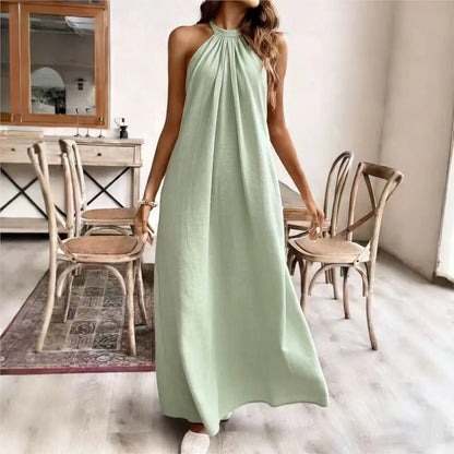 Lila | Backless Halter Maxi Sundress