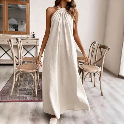 Lila | Backless Halter Maxi Sundress