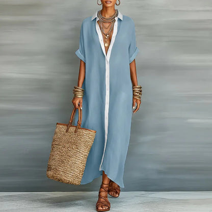 Larienne | Linen Long Shirt Maxi Sundress
