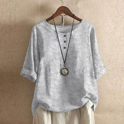Jennifer | Vintage Floral Print Relaxed Blouse