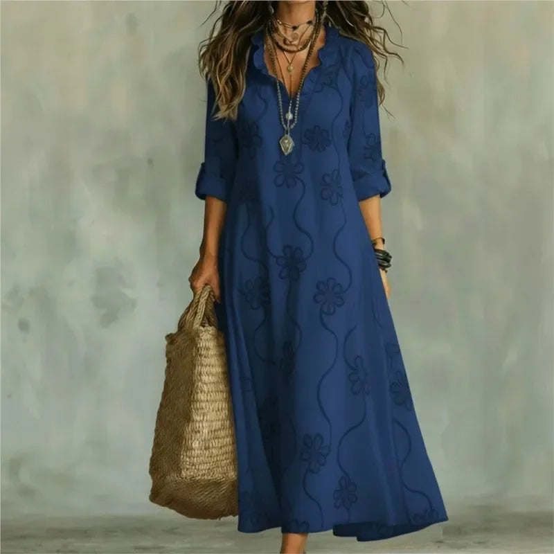 Melinda | Floral Long Sleeve Maxi Sundress