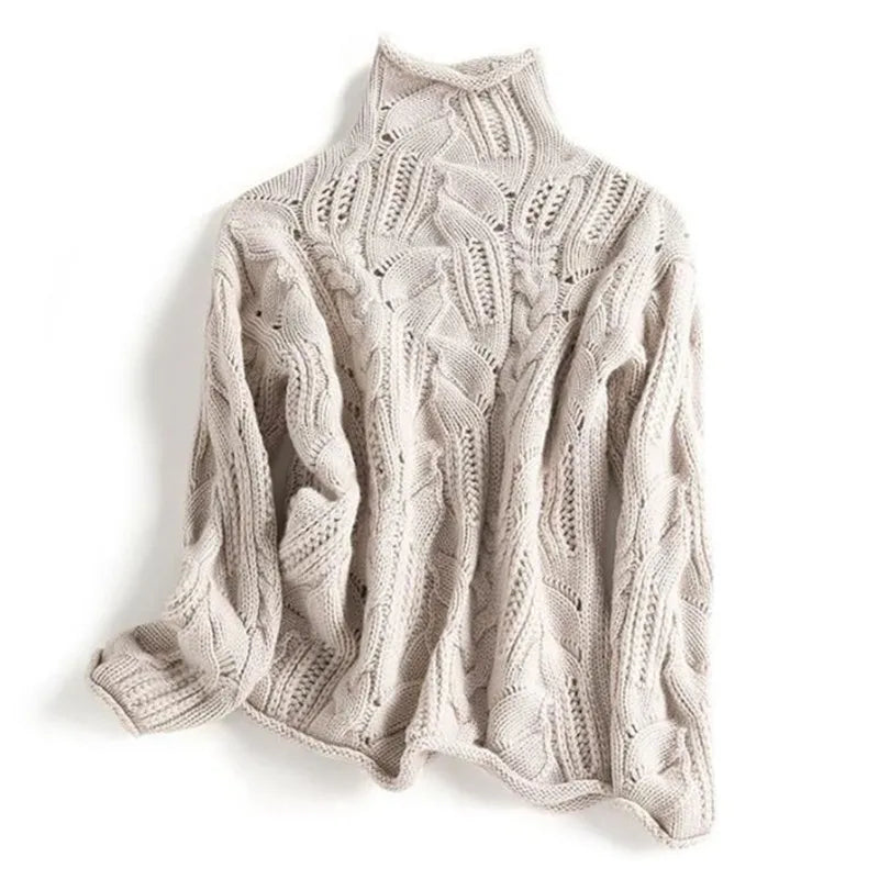 Rosewynn cable-knit high-neck sweater for women