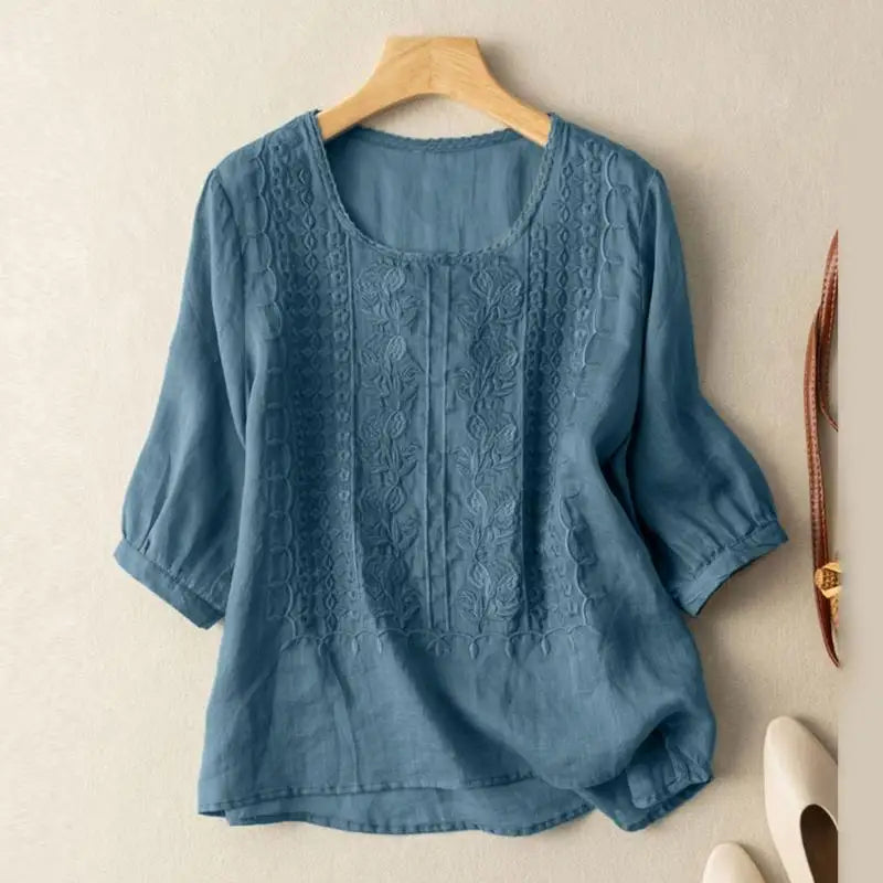 Sophia | Relaxed Embroidered Blouse