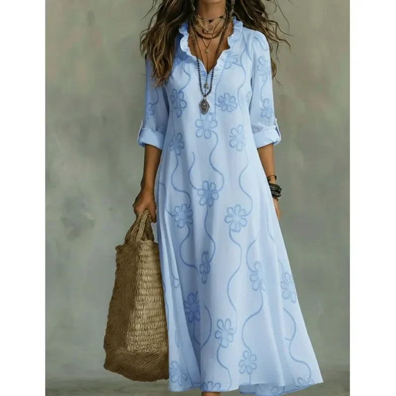 Melinda | Floral Long Sleeve Maxi Sundress