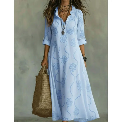 Melinda | Floral Long Sleeve Maxi Sundress