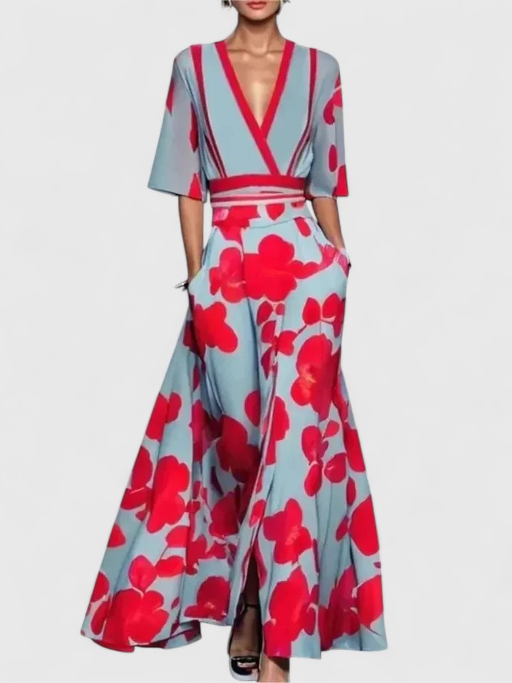 Viviette | Short Sleeve Maxi Dress