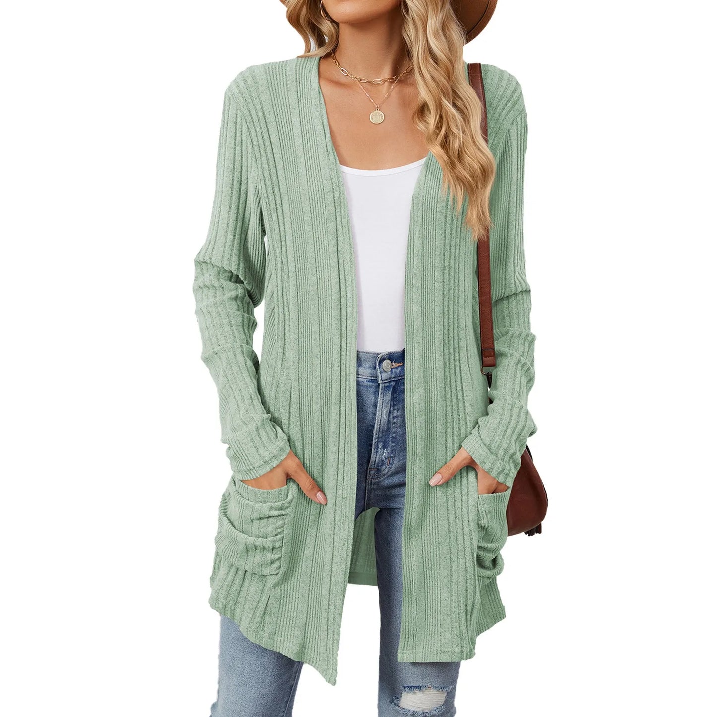 Ottaline | Longline Ribbed Open Cardigan