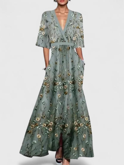 Viviette | Short Sleeve Maxi Dress