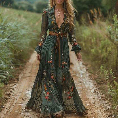 Tessana | Bohemian Floral Maxi Dress