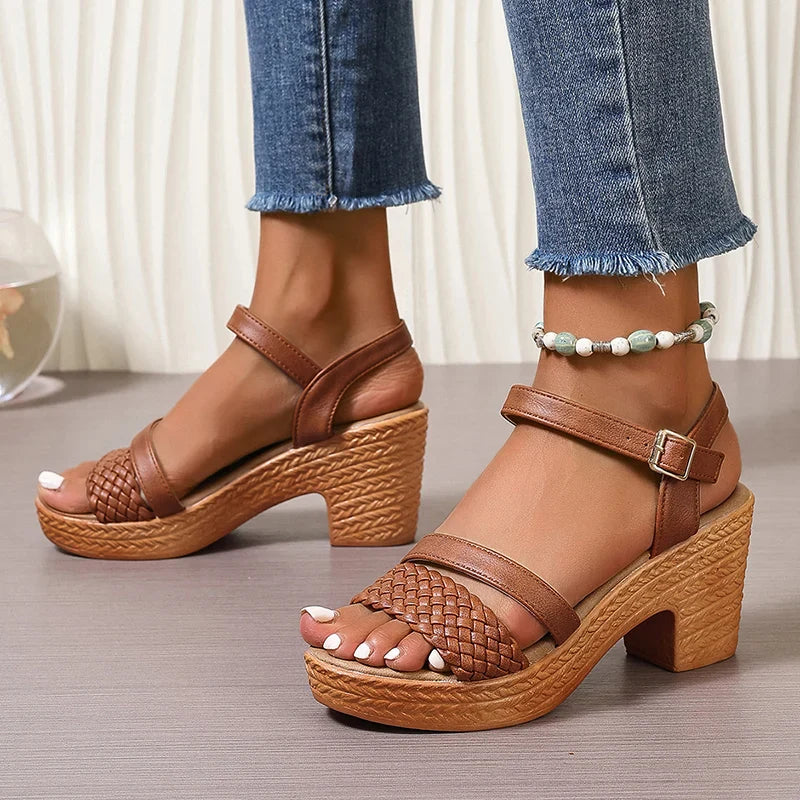 Bryony woven sandals back view