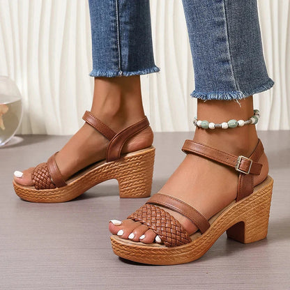Bryony woven sandals back view