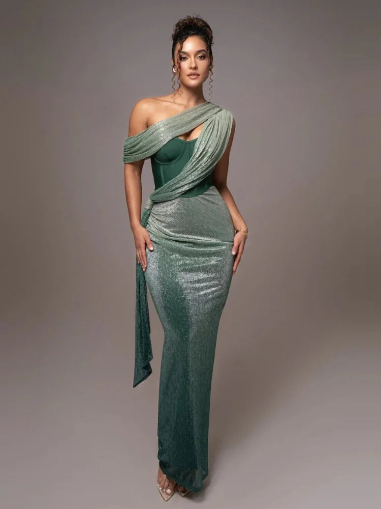 Agatha | One Shoulder Maxi Evening Dress