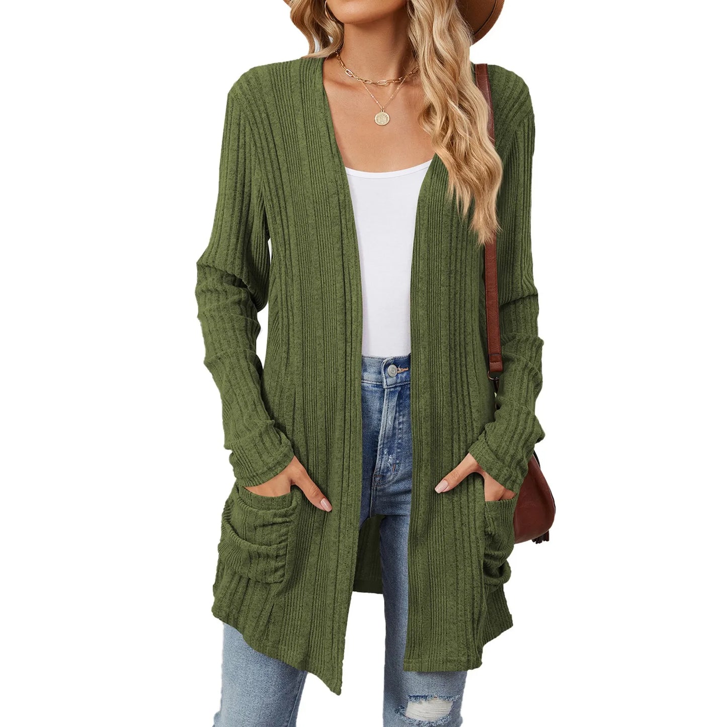 Ottaline | Longline Ribbed Open Cardigan