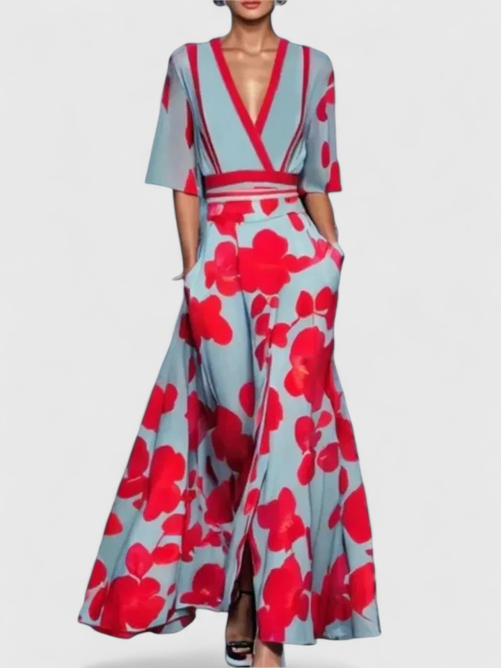 Viviette | Short Sleeve Maxi Dress