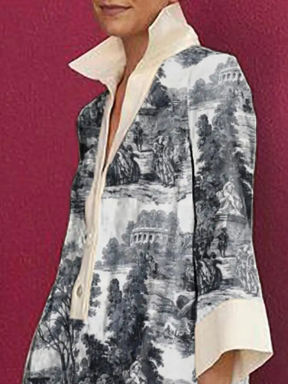 Colette | Toile Print Mini Shirt Dress