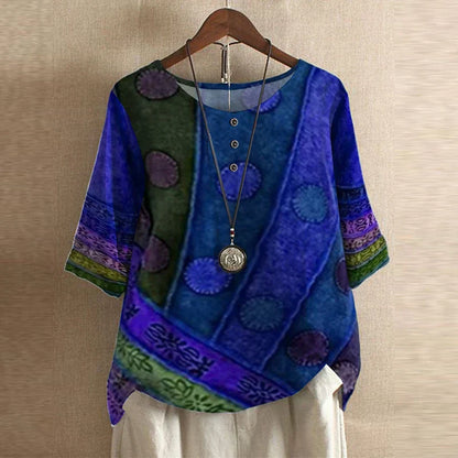 Jennifer | Vintage Floral Print Relaxed Blouse