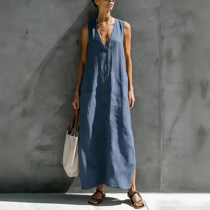 Renaria | Minimalist Linen Maxi Sundress