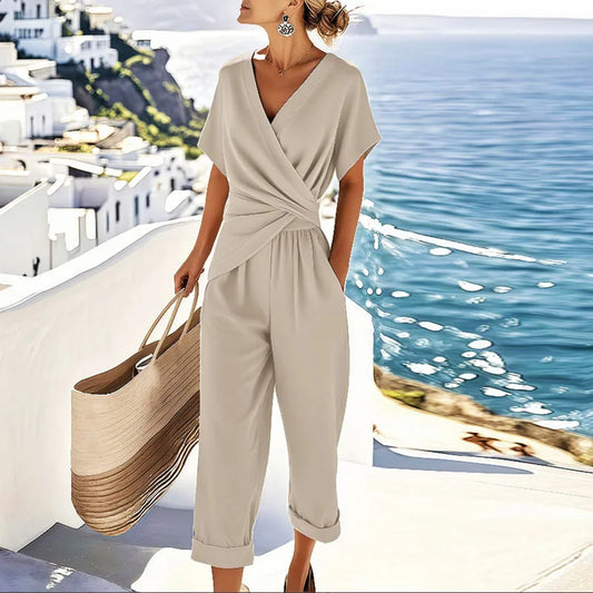 Estelle | Wrap Front Top & Tailored Trousers Set