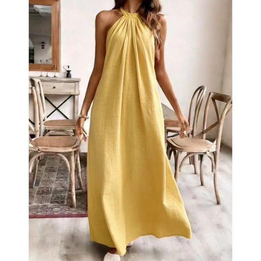 Lila | Backless Halter Maxi Sundress