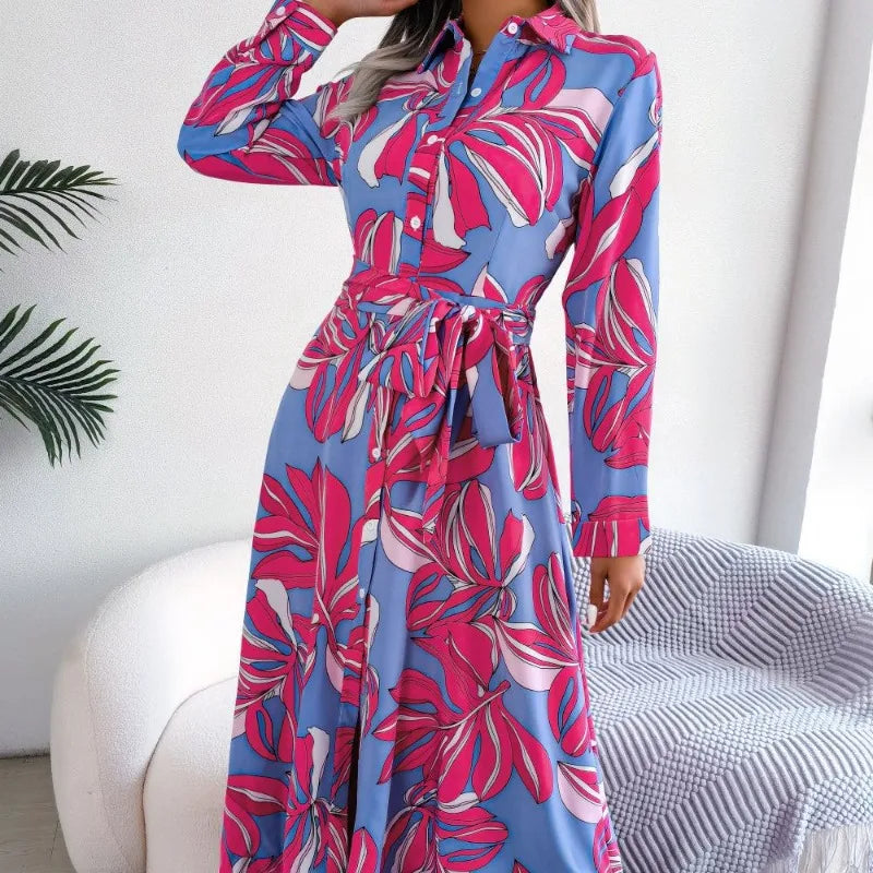 Floral maxi dress side view