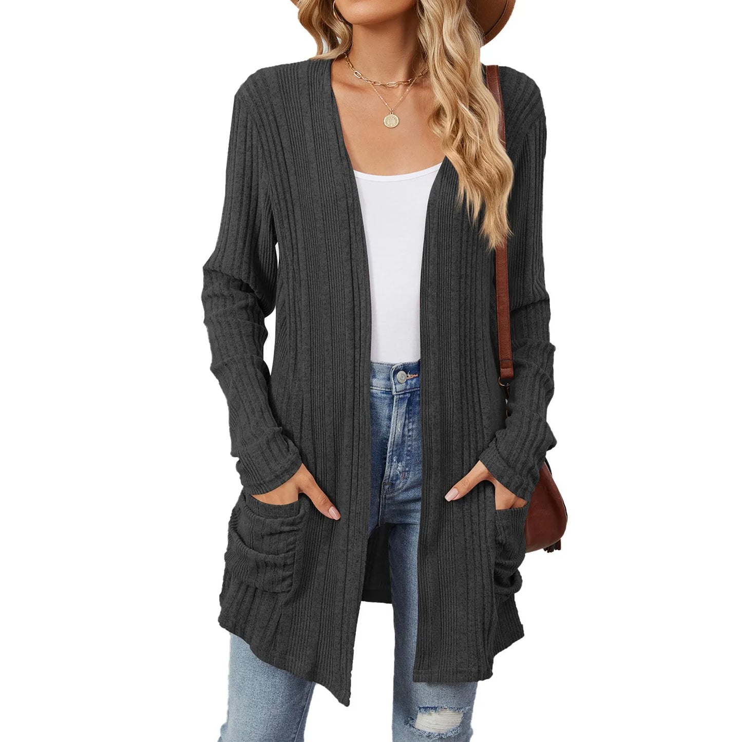 Ottaline | Longline Ribbed Open Cardigan
