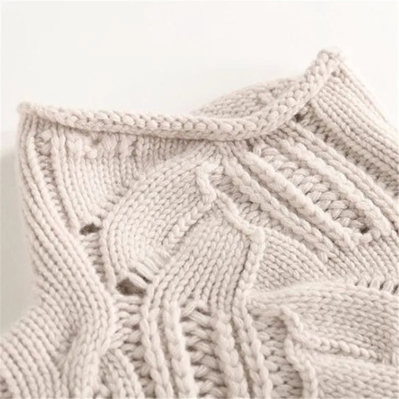 Rosewynn cable-knit sweater high neck detail