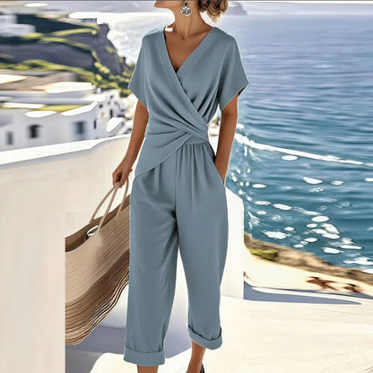 Estelle | Wrap Front Top & Tailored Trousers Set