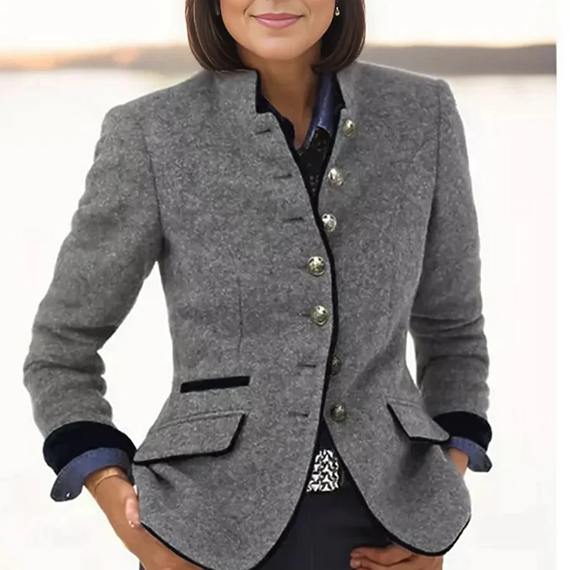 Séraphine | Contrast-Trim Tailored Blazer