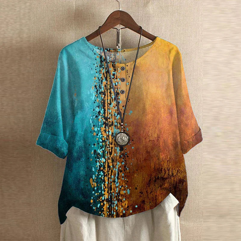 Jennifer | Vintage Floral Print Relaxed Blouse