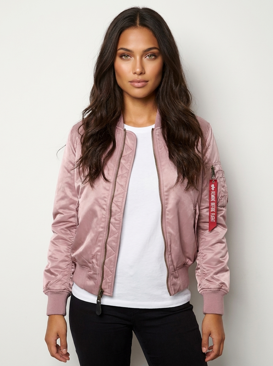 Bomber jacket showing fabric detail