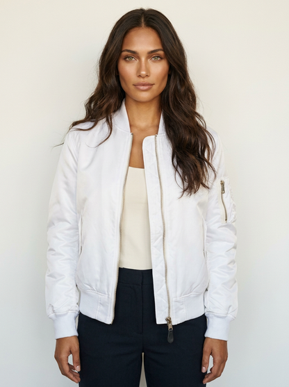 Satin bomber jacket, additional angle