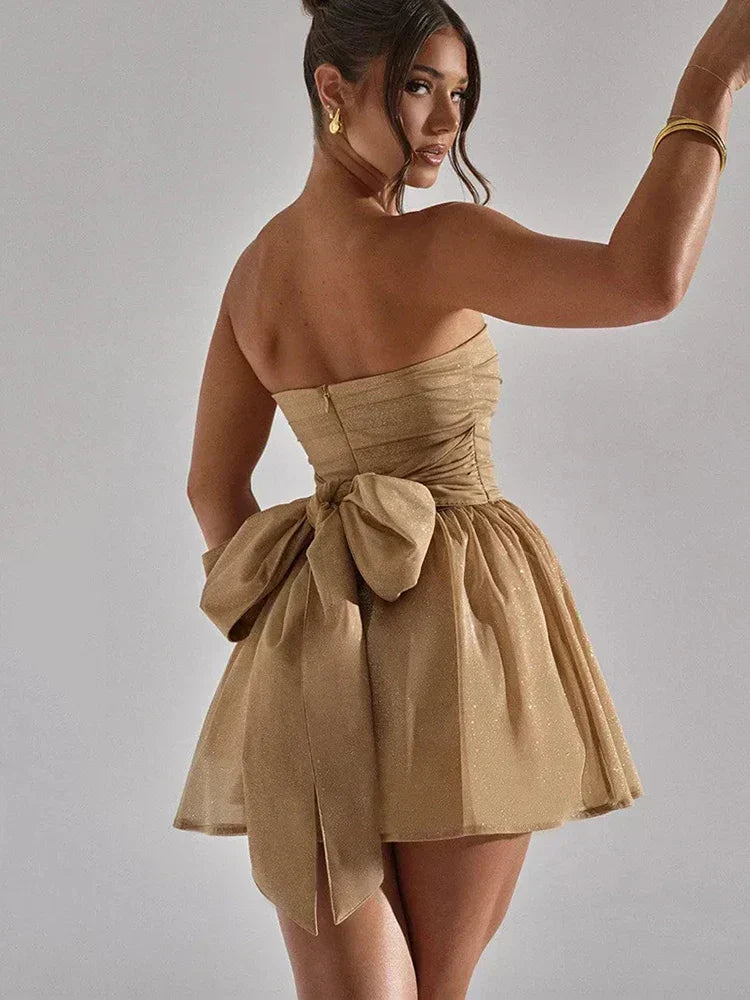 Bianca sequin mini dress strapless silhouette