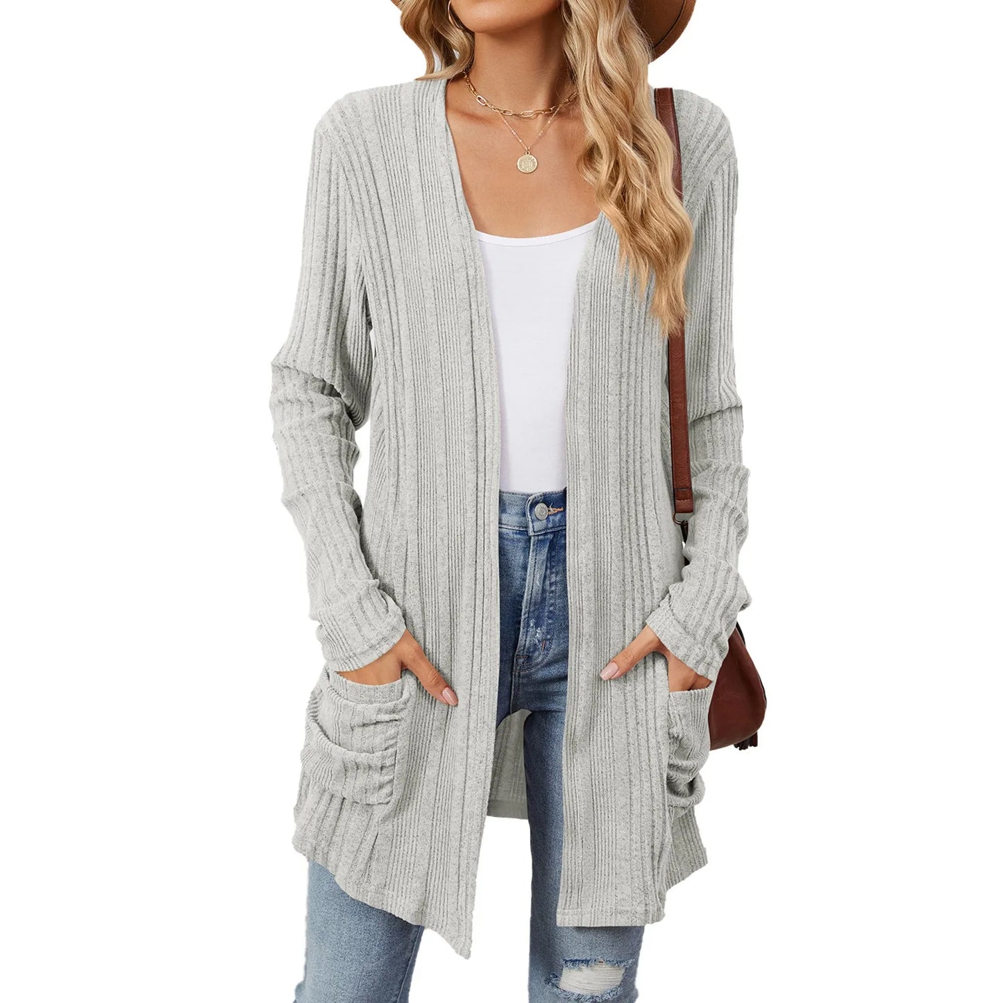 Ottaline | Longline Ribbed Open Cardigan