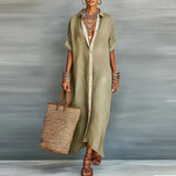 Larienne | Linen Long Shirt Maxi Sundress