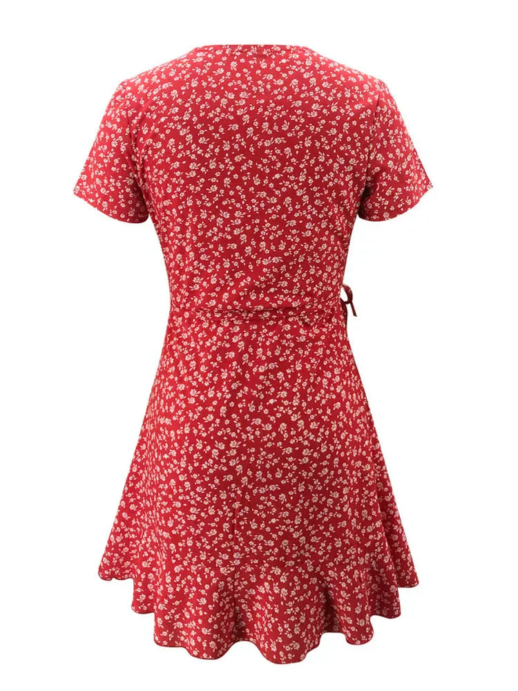 Lorelai V-neck ruffle trim detail
