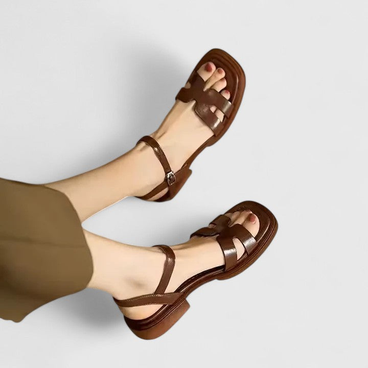 Cassidy ankle strap heel sandals styled view