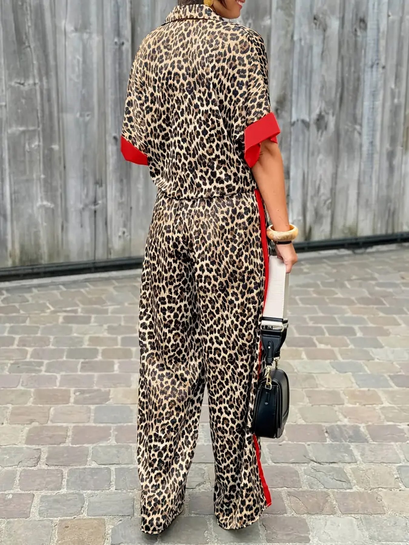 Leopard print two-piece set