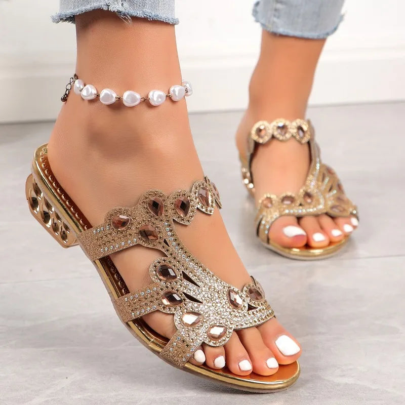 Mallory embellished comfort sandals top view