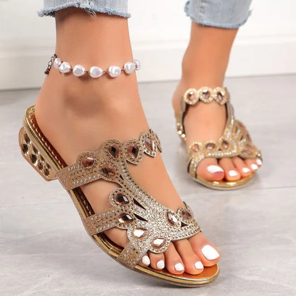 Mallory embellished comfort sandals top view