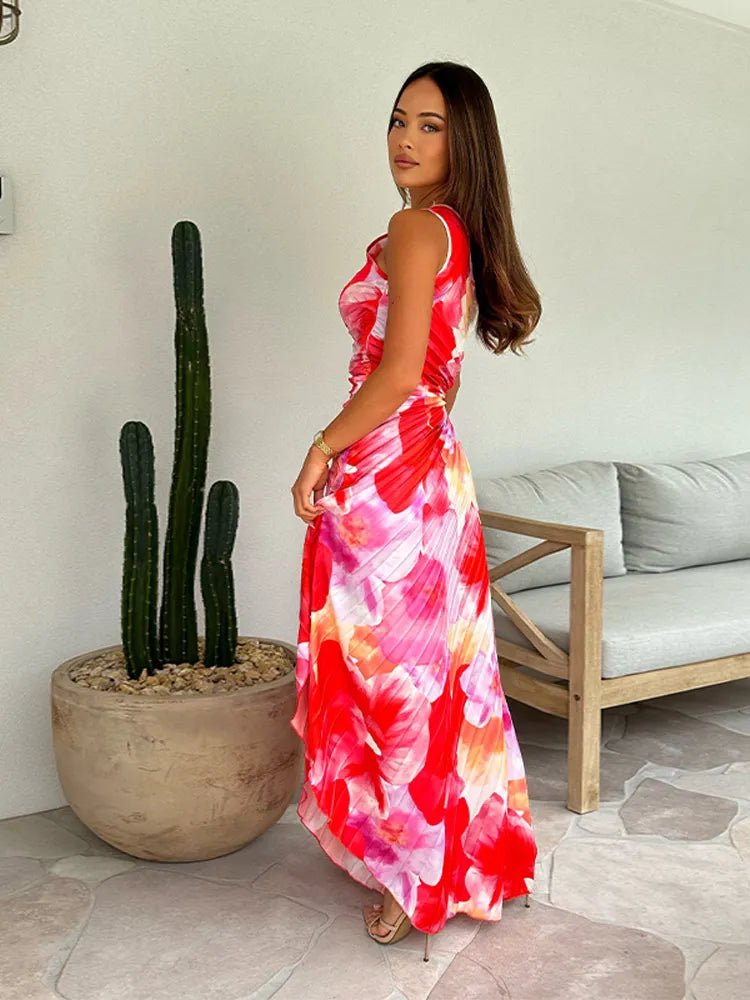 Maeve | Pleated Floral Maxi Wedding Guest Dress