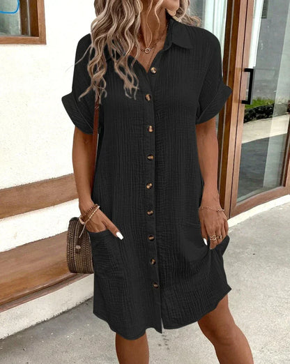 Honora button-front mini dress side view
