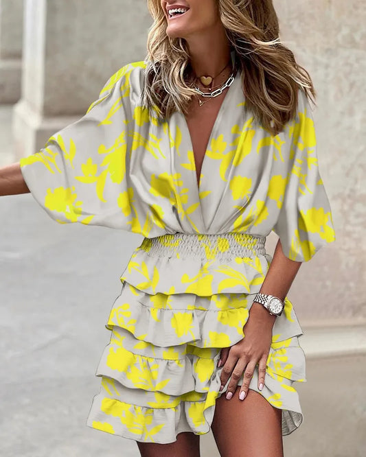 Lunaria | Printed Ruffle Smocked Mini Dress
