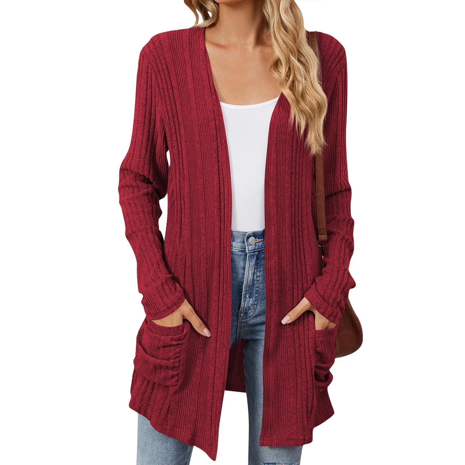 Ottaline women's longline ribbed open cardigan