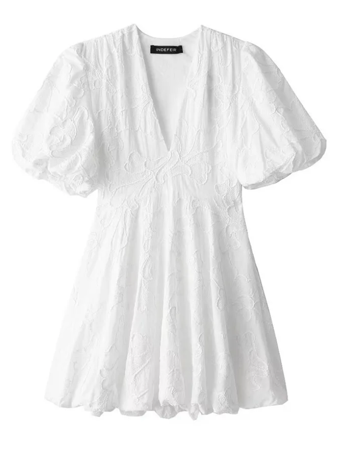 Romilly embroidered mini dress full length