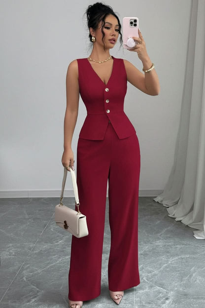 Eleonore women's waistcoat and wide-leg trouser set