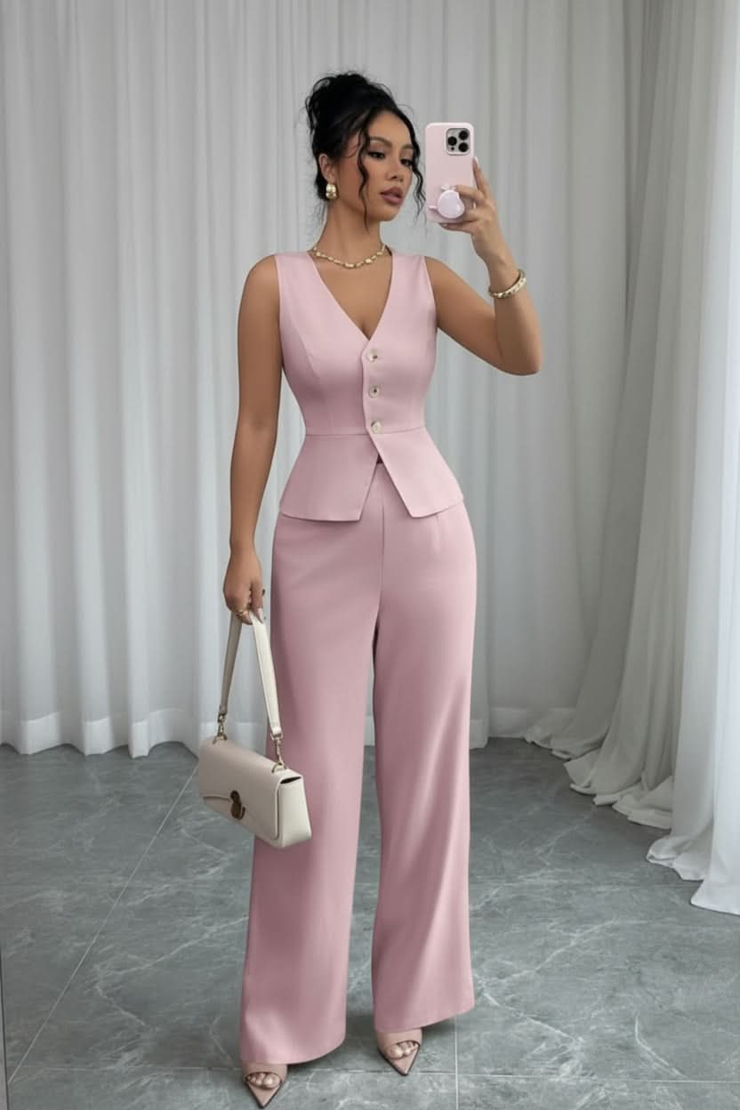 Eleonore women's waistcoat and wide-leg trouser set