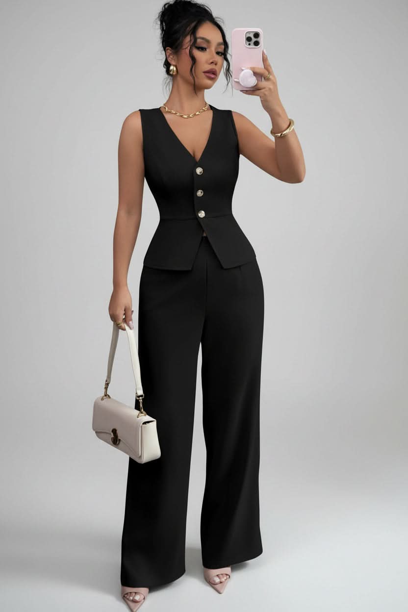 Eleonore women's waistcoat and wide-leg trouser set