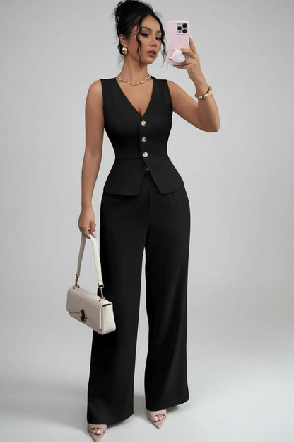 Eleonore women's waistcoat and wide-leg trouser set